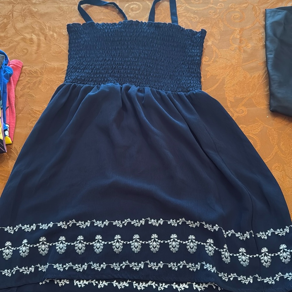 Girls BCBG dress navy/white